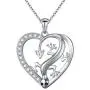 S925 Sterling Silver Heart Love Jewelry Pendant Necklace for Women Mom Girl S925 Sterling Silver Heart Love Jewelry Pendant Necklace for Women Mom Girl