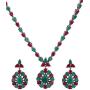 Efulgenz Boho Vintage Antique Ethnic Gypsy Indian Oxidized Silver Crystal Cubic Zirconia Bridal Necklace Earrings Jewelry Set
