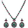 Efulgenz Boho Vintage Antique Ethnic Gypsy Indian Oxidized Silver Crystal Cubic Zirconia Bridal Necklace Earrings Jewelry Set