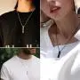 FindChic Personalized Urn Necklaces for Ashes Dainty Vertical Bar/Moon Cat/Sand Clock/Heart Pendant Customized Text Engraving/Photo Necklace Stainless Steel/18K Gold Plated Keepsake Cremation Jewelry