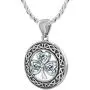 US Jewels And Gems Ladies 925 Sterling Silver Genuine Aquamarine Irish Shamrock Clover Pendant Necklace, 18'' to 24'' US Jewels And Gems Ladies 925 Sterling Silver Genuine Aquamarine Irish Shamrock Clover Pendant Necklace, 18'' to 24''