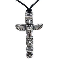 Surfer Tribal Jewelry Totem Pole Tiki Hawaiian Maori Polynesian Aztec Maya Native American Indian Alaskan Eskimo African Protection Amulet Pewter Mens Pendant Necklace Charm men Black Adjustable Cord