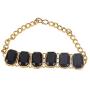 Efulgenz Fashion Chunky Crystal Oxidized Gold Statement Choker Necklace Earrings Bracelet Ring Set Costume Jewelry Set (Color Options)