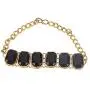 Efulgenz Fashion Chunky Crystal Oxidized Gold Statement Choker Necklace Earrings Bracelet Ring Set Costume Jewelry Set (Color Options)
