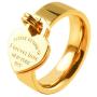 JINHUI Valentines Day Gift Jewelry 18K Gold/Rose Gold Forever Love Ring with Engraved Heart Charm Jewelry for Women Size 7#, 8#, 9#,10#