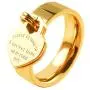 JINHUI Valentines Day Gift Jewelry 18K Gold/Rose Gold Forever Love Ring with Engraved Heart Charm Jewelry for Women Size 7#, 8#, 9#,10#