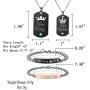 Couples Necklaces Bracelets Set for Him and Her,His Queen Her King Couples Jewelry Set Gifts for Lover