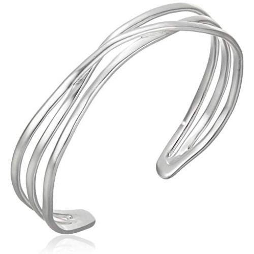 Lucky Brand Jewelry Simple Twisted Cuff Bracelet, Silver (JWEL5594), One Size