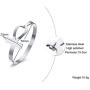 PJ Jewelry Stainless Steel Egyptian Ankh Cross Key of Life Open Cuff Bangle Bracelet for Women