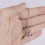 Harlermoon Initial Necklace Finger Rings Set A-Z 26 Letter Alphabet Necklace with Flower Crystal Initial Open Statement Rings Jewelry