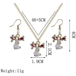 Dcfywl731 Christmas Vintage Deer Jewelry Set Snowflake Necklace Bell Necklace Christmas Necklace Earrings for Girl