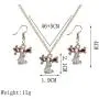 Dcfywl731 Christmas Vintage Deer Jewelry Set Snowflake Necklace Bell Necklace Christmas Necklace Earrings for Girl