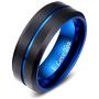 LaurieCinya Tungsten Carbide Ring Men Women Wedding Band Engagement Ring 8mm Comfort Fit Engraved ‘I Love You’