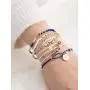 Chuangdi 4 Jewelry Set Layered Beaded Bracelet Adjustable Charm Pendent Stack Bracelets Wrap Bangle for Women Girl (Style 1)