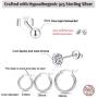 GULICX 3 Pairs Sterling Silver Small Hoop Stud Earrings Hypoallergenic Huggie Hinged Unisex Sleeper Hoops Earrings, Tiny Cartilage CZ Ball Earrings Piercing Jewellery for Women Girls