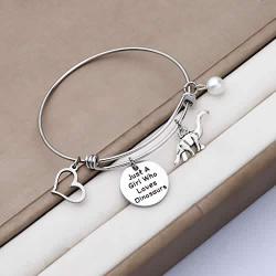 FAADBUK Funny Dinosaurs Bracelet Animal Lover Gift Just A Girl Who Loves Dinosaurs Jewelry Bracelet Dinosaurs Lover Gift Dinosaurs Jewelry