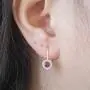 Dazzlingrock Collection 10K Ladies Halo Style Dangling Drop Earrings, Rose Gold