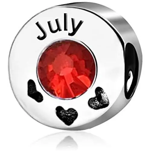 JMQJewelry Heart Love Birthday Birthstone Cake Jan-Dec Month Charms for Bracelets Mother Mom Mama Wife Brother Sister Gifts
