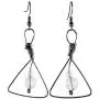 SUNYIK Triangle Dangle Drop Earrings for Women, Handmade Wire Wrapped Healing Crystal Stone Beads Jewelry