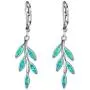 Opal Gem Drop Dangle Earrings, Created Blue/Green Opal Earrings, Olive Leaf Leverback Earrings For Women Girls Opal Gem Drop Dangle Earrings, Created Blue/Green Opal Earrings, Olive Leaf Leverback Earrings For Women Girls