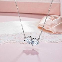 Mom Necklace - Sterling Silver Interlocking Infinity 2 Hearts Crystal CZ Necklace for Mom. Gifts for Mom. Mom Gifts for Mothers Day. Mother Daughter Necklace. Mom Birthday Jewelry Friendship Gifts