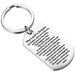 Gzrlyf The Lords Prayer Keychain Our Father who Art in Heaven Matthew 6:9-13 Religious Gifts