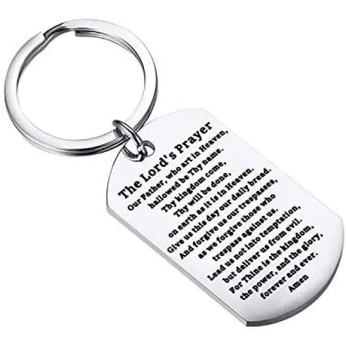 Gzrlyf The Lords Prayer Keychain Our Father who Art in Heaven Matthew 6:9-13 Religious Gifts Gzrlyf The Lords Prayer Keychain Our Father who Art in Heaven Matthew 6:9-13 Religious Gifts