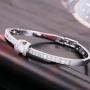 Menton Ezil 18K White Gold Princess Bangle Bracelets with Swarovski Crystal Women Fashion Jewelry