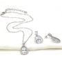 Teardrop Open Dangle Jewelry Set Necklace & Earrings Trendy AAA Cubic Zirconia For Women Wedding Party
