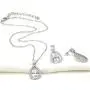 Teardrop Open Dangle Jewelry Set Necklace & Earrings Trendy AAA Cubic Zirconia For Women Wedding Party