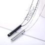 Sllaiss 2 pcs Cremation Jewelry Crystals from Austria Stainless Steel Black Silver Tone Bar Urn Pendant Memorial Ashes Keepsake Exquisite Necklace