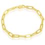 Sterling Silver Paperclip Chain Bracelet for Women Rhodium or 14k Gold Plated Link 7'', 8'' Italian Made 4mm 120 Gauge