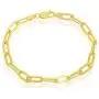 Sterling Silver Paperclip Chain Bracelet for Women Rhodium or 14k Gold Plated Link 7'', 8'' Italian Made 4mm 120 Gauge