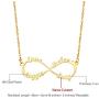 U7 Personalized Necklace Choker Charm Initials Naming Jewelry Platinum / 18K Gold Custom Any Name/Her Name/Double Names/Infinity 4 Family or BFF Names, Chain 16''-18''