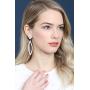 RIAH FASHION Sparkly Rhinestone Chandelier Statement Drop Earrings - Bridal Wedding Crystal Cubic Zirconia Geometric Dangles Rectangle, Teardrop, Pointed Oval Marquise, Rhombus