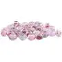 RUBYCA Mix Pink Murano Lampwork Glass Bead Rondelle European Charm Bracelet Silver Color 30pcs