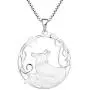 YL Fox Necklace Sterling Silver Round Fillgree Pendant Moon Jewelry Women Gifts YL Fox Necklace Sterling Silver Round Fillgree Pendant Moon Jewelry Women Gifts