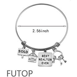 FUTOP Realtor Closing Gift Best Realtor Ever Bracelet Real Estate Agent Appreciation Gift