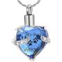 constantlife Cremation Jewelry for Ashes, My Best Friend Heart Shape Memorial Urn Necklace Stainless Steel Crystal Pendant Ashes Holder Keepsake
