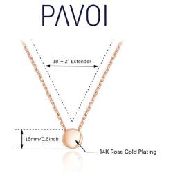 PAVOI 14K Gold Plated Sterling Silver Dot Pendant | Layered Necklaces | Gold Necklaces for Women | 18'' Length with a 2'' Extension