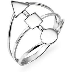 SILVERLINE JEWELRY 925 Sterling Silver Circle Square Triangle Geomteric Ring Sizes 5-10