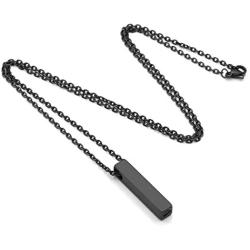 PiercingJ Free Engraving Personalized Custom Stainless Steel Urn Memorial Pendant Bar Necklace Bottle Locket Memorial Ash Keepsake Cremation Jewelry Funnel Fill Kit + Box