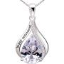 ALOV Jewelry Sterling Silver happy retirement Cubic Zirconia Pendant Necklace