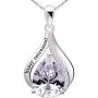 ALOV Jewelry Sterling Silver happy retirement Cubic Zirconia Pendant Necklace ALOV Jewelry Sterling Silver happy retirement Cubic Zirconia Pendant Necklace