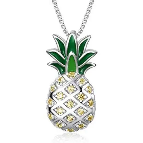 LUHE Pineapple Pendant Necklace,Pineapple Stud Earrings,Pineapple Threader Earrings,Sterling Silver Two-Tone Pineapple Jewelry Gift for Women Teens Girls LUHE Pineapple Pendant Necklace,Pineapple Stud Earrings,Pineapple Threader Earrings,Sterling Silver Two-Tone Pineapple Jewelry Gift for Women Teens Girls