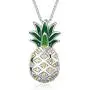LUHE Pineapple Pendant Necklace,Pineapple Stud Earrings,Pineapple Threader Earrings,Sterling Silver Two-Tone Pineapple Jewelry Gift for Women Teens Girls LUHE Pineapple Pendant Necklace,Pineapple Stud Earrings,Pineapple Threader Earrings,Sterling Silver Two-Tone Pineapple Jewelry Gift for Women Teens Girls