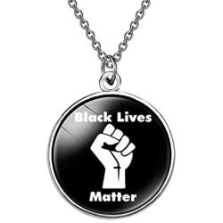 FUSTMW Black Lives Matter Necklace BLM Bracelet Activist Black Lives Matter Gifts