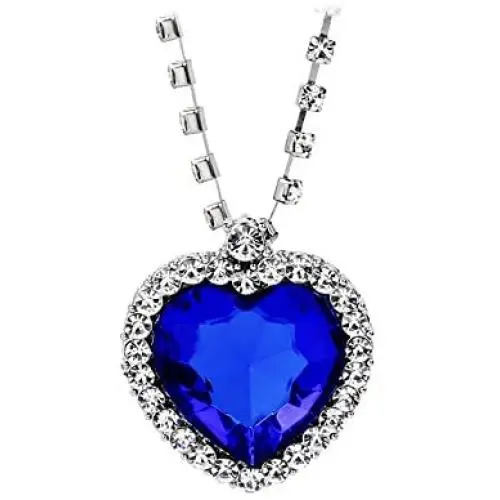 JoJo & Lin Titanic Ocean Heart Pendant Necklaces For Women Blue Crystal Rhinestone Silver Plated Necklace Jewelry JoJo & Lin Titanic Ocean Heart Pendant Necklaces For Women Blue Crystal Rhinestone Silver Plated Necklace Jewelry