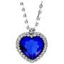 JoJo & Lin Titanic Ocean Heart Pendant Necklaces For Women Blue Crystal Rhinestone Silver Plated Necklace Jewelry