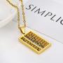 Ineffable 18K Gold Plated/Stainless Steel Abacus Necklaces for Women Pendant Necklaces Men Vintage Matching Chain Valentine Gift